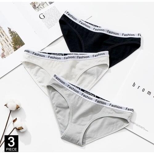 Panties for Woman 3 Pcs Cotton Sport Soft Briefs Sexy Fashion knickers Girls Underpants Set Solid Color Underwear Dropshipping