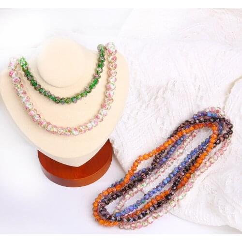 High Quality 12mm Large Murano Transparent Glass Lampwork Flower Rondelle Faceted Beads For DIY Women Jewelry Making Accessories