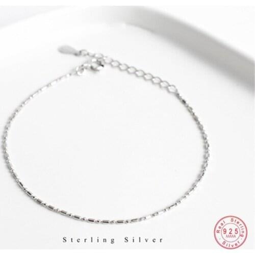 925 Sterling Silver Minimalist Style Chain Bracelet For Women Classic Fashion Student Couple Wristband Jewelry Accessories
