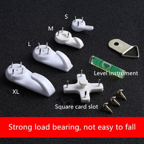 20pcs Multi Function White Plastic Invisible Wall Mount Photo Picture Frame Clock Mirror Nail Hook Hanger Seamless Nail