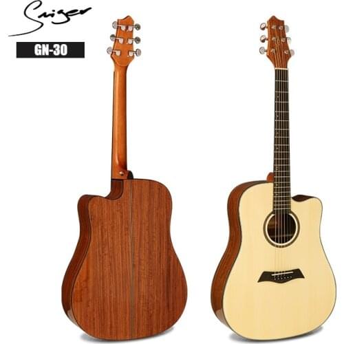 Guitar Acoustic Electric Steel-String Flattop 41 Inches D-Body Guitarra 6 Strings Folk Pop Cutaway High Gloss Spruce Walnut