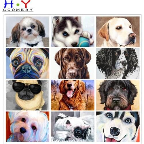 HYCCOMEBY Diamond Painting Dog 5D DIY Full Square Diamond Embroidery Sale Animals Rhinestone Picture Cross Stitch Kit Home Decor