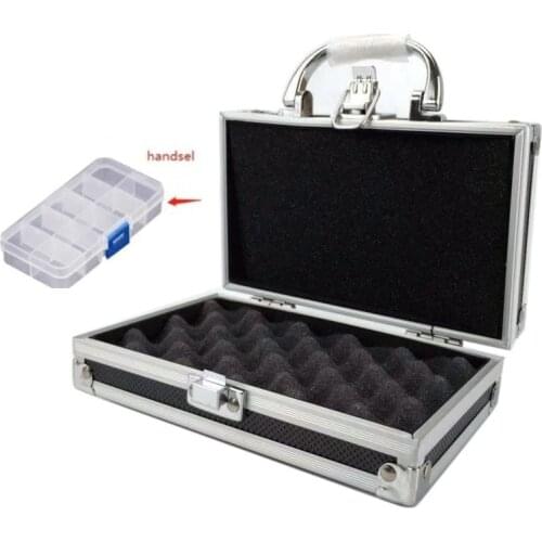 Aluminium Tool Box Portable Small Storage Case Handheld Safety equipment instrument box with Sponge Lining 180x110x55mm