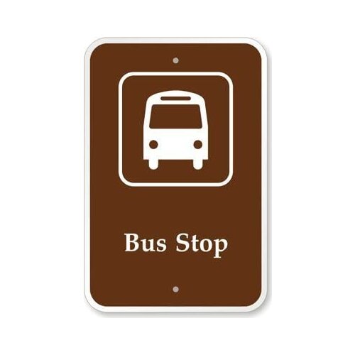 "Bus Stop" Campground Sign | 12" x 8" 3M Engineer Grade Reflective Aluminum