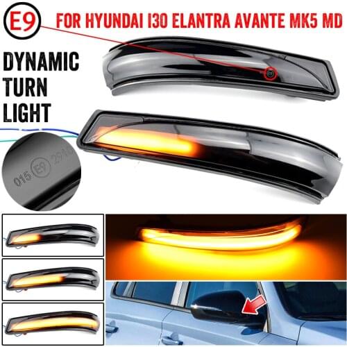 Car LED Dynamic Turn Signal Light For Hyundai I30 Elantra Avante MK5 MD Veloster Mirror Streamer Light 2011 2012 2013 2014 2015