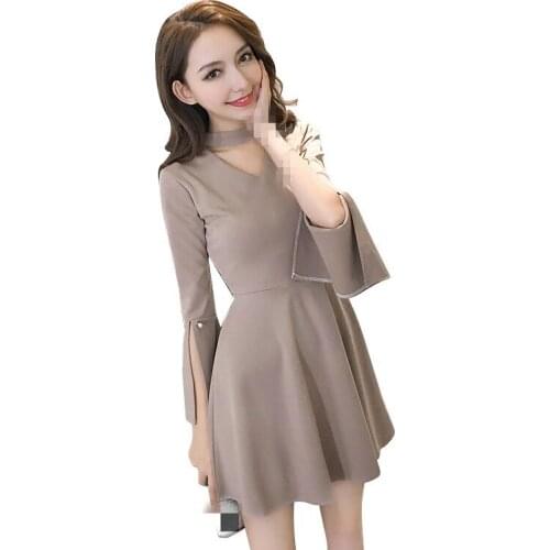 B2383 2020 new summer Korean version womens wear fashion v-neck temperament show slim scheming dress cheap wholesale