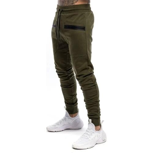Army green Cotton Casual Skinny Pants Men Joggers Sweatpants Autumn Trousers Man Trackpants Fitness Workout Bodybuilding Bottoms