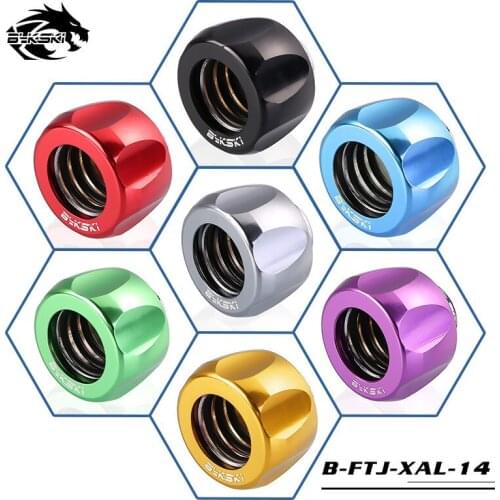 Bykski Hard Pipe Fitting 3 Layer Sealing Ring Plum Blossom Style For OD14mm Rigid Tubing Hand Compression Connector B-FTJ-XAL-14
