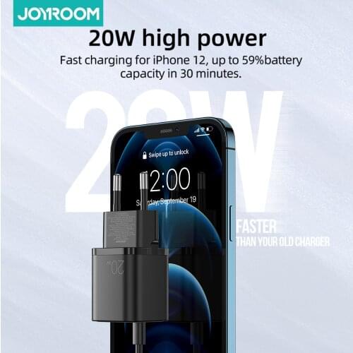 Joyroom QC 3.0 20W Mobile Phone Charger PD Quick Charge Mini Type-c USB Dual Port Safety Power Adapter For iPhone Huawei Samsung
