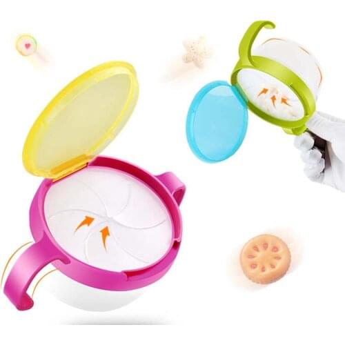 Children Tableware Non Spill Bowl Toy Dishes Universal 360 Rotate Avoid Food Spilling Food Snacks Baby Shower