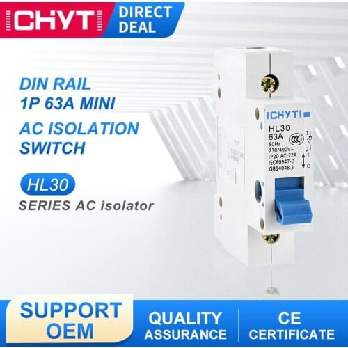 HL30 Low Voltage 230V/400V 1P 63A 3 Phase Isolator Changeover Disconnector AC 50Hz Mini Isolating Switch