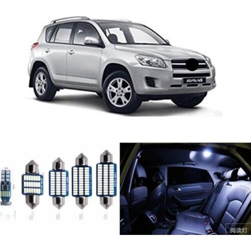 10Pcs Car Interior Lights Auto LED Bulbs Kit For Toyota RAV4 2006-2012 Map Dome License Plate Light 12V Led White Ice Blue Pink