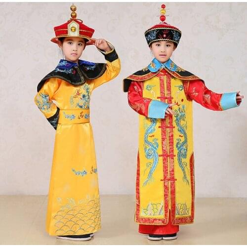 Qing Dynasty Empress Costumes For Girl Qianlong emperor Boys Ancient Dragon Robe Studio Photography Clothing