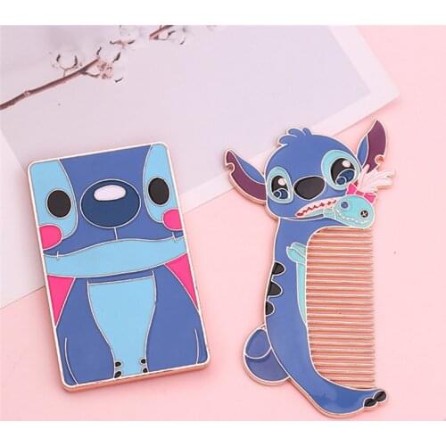 Disney Cartoon Stitch Doll Metal Comb Of Hook Handle Detangling Reduce Hair Loss Comb Styling Brush Tools Hot Sale