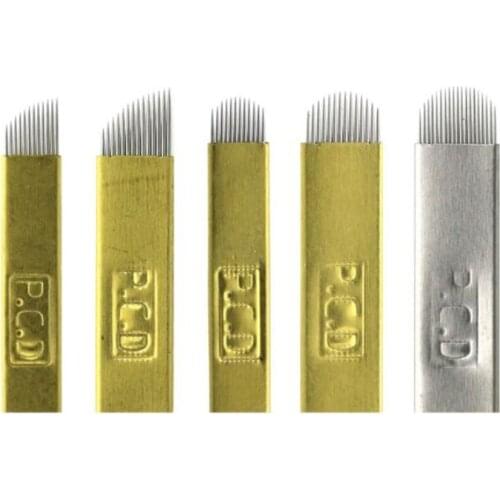 Mixing Hard PCD 12/12U/14/14u Microblading Needles Permanent Makeup Blades Manual Eyebrow Tattoo Blade Needles For Tattoo Pen