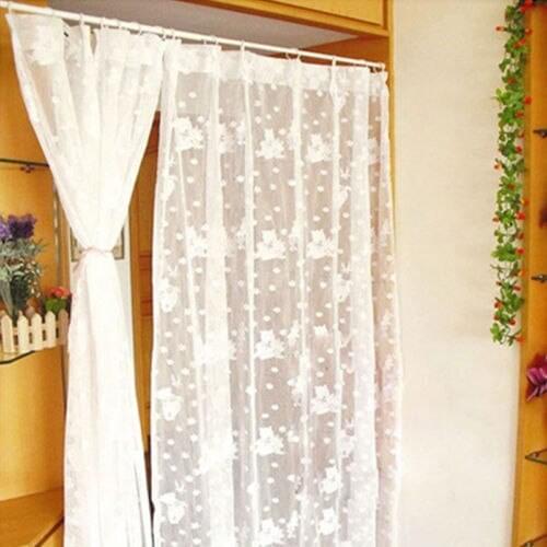 Multifunction Curtain Expansion Link Spring Loaded Extendable Telescopic Net Voile Tension Curtain Rail Pole Durable