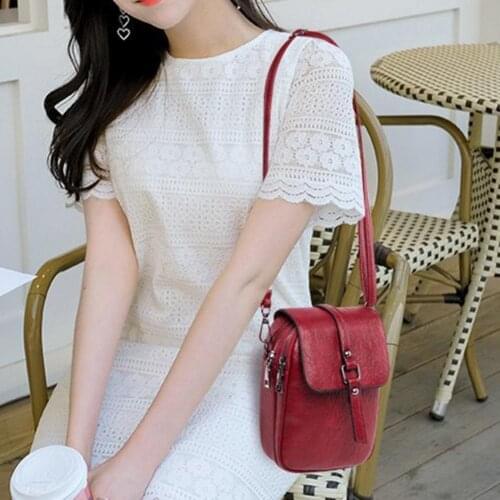 Multi-layer Shoulder Bag Thickened Solid Color Zipper Closure Adjustable Straps Thickened Female Handbag for Daily wear