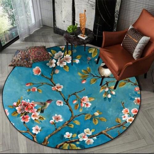Fashionable Chinese retro carpet circular living room dining table tea room hanging basket computer carpet