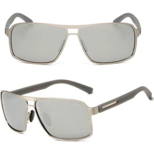 Men Square Outdoor Sports Ultralight Al-Mg Alloy Oversized Polarized Sunglasses Custom Made Myopia Lens -1 to -6