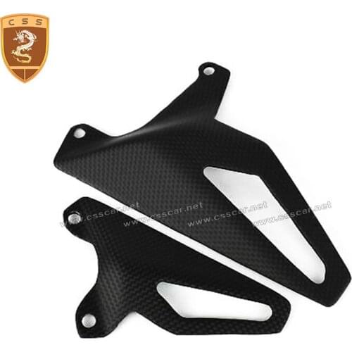 New 2018-2021 Ducati Panigale V4 Real Carbon Fiber Heel Plate Guard Cover Fairing Panel Motorcycle Parts Black Heel Plates 2-034
