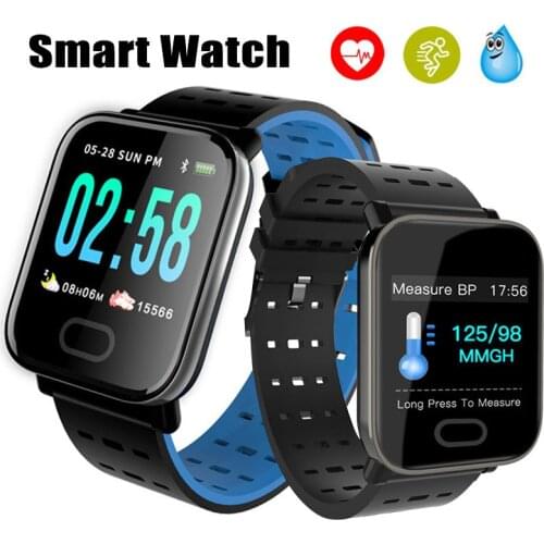 New Sport Smart Watch A6 Alarm Reminder Blood Pressure Fitness Watch Waterproof Smart Bracelet for IOS Android Gifts Smart Watch