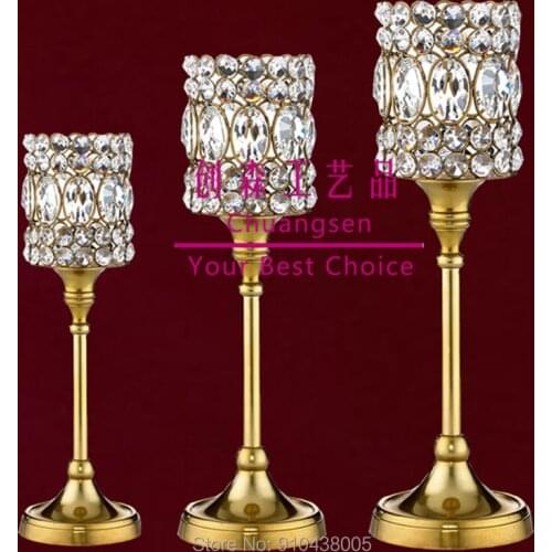 New Style Golden Metal Candle Holder Modern Home Decoration Exquisite Flower Vase Elegant Candle Holder Wedding Decoration