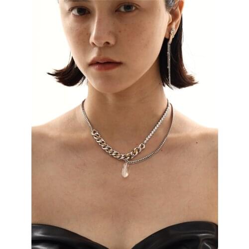 Timeless Wonder Glam Zirconia Geo Stone Chains Necklace Women Designer Jewelry Punk Ins Party Korean Trendy Goth Rare Egirl 6624