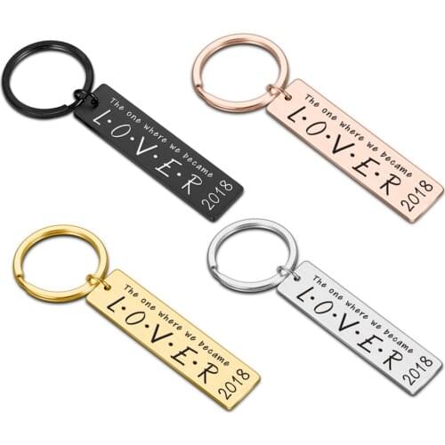 Anniversary Day Gift Keychain Boyfriend Girlfriend Couples Gifts The One Where We Become Valentine Love Gift for Husband Wife