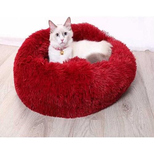 Coral Fleece Cat Bed Round Pet Lounger Cushion For Small Medium Large Dogs & Cat Winter Dog Kennel Puppy Mat Supplies