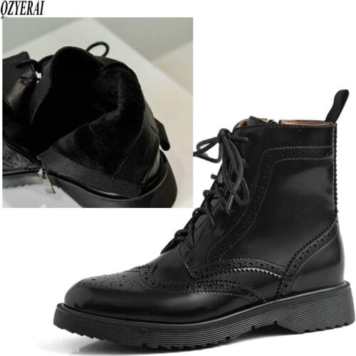 QZYERAI black Riding boots Genuine leather Female boots Womens boots Autumn and winter cowhide Womens shoes Size 34-40
