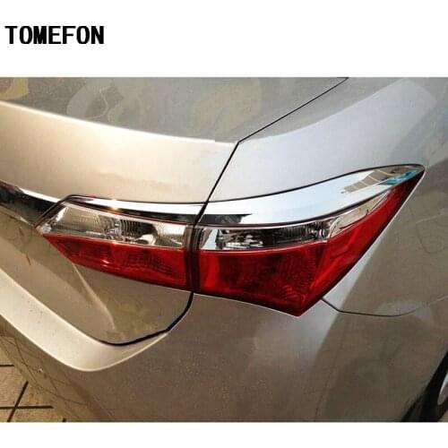 TOMEFON ABS Chrome Rear Tail Lamp Light Eyelid Trim Car Sedan Styling For Toyota Corolla Altis E170 2013 2014 2015 2016 2017