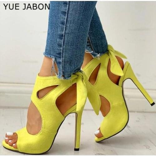 2020 Summer Women Pumps Sexy Gladiator High Heel Sandals Shoes Women Thin High Heels Peep Toe Sandal Lady Ankle Strap Pump Shoes