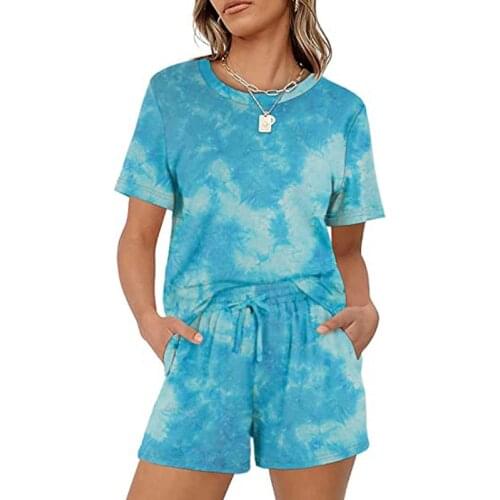 2021 New Ladies Casual Solid Color Short-Sleeved Elastic Lace-up Pocket Shorts Plus Size Womens Tracksuit Workout Shorts