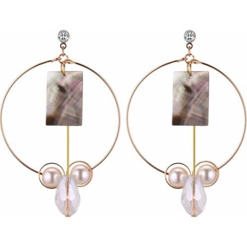 TONGKWOK Bohemia Exaggeration Dangle Earrings For Women Silk Thread Tassel Metal Long Chandelier Earrings #132223