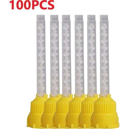 50pcs Dental Materials Dentistry Silicone Rubber Conveying Mixing Head Disposable Silicone Rubber Mixing Head Tips