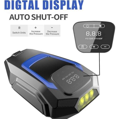 12V Car Tyre Inflator LED Digital Lighting Tire Inflatable Pump Portable Air Compressor Fo Cars Wheel Bicycle Tires Electric