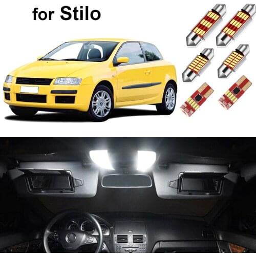 14pcs Canbus For Fiat Stilo 2001 2002 2003 2004 2005 2006 2007 Led Interior Light Kit Dome Trunk Bulbs No Error
