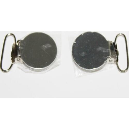 High Quality 6pcs/Lot Round Lead Free Metal Hook Pacifier Suspender Clips 25mm for Jacket Clothes Accessories