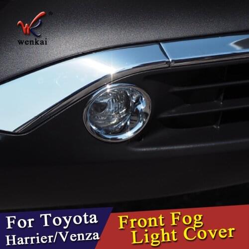 ABS Chrome Front Fog Lamp Light Cover For Toyota Harrier Venza 2020 Car Accessories