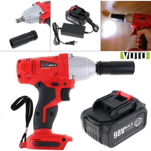 VOTO 100-240V Cordless Screwdrivers 98V Two-speed Impact Electric Wrench Screwdriver with Max Lithium Battery for Car Repair