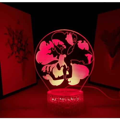 Black Clover Anime Figure 3D LED Lamp for Kids Bedroom Decor Nightlight Manga Child Birthday Gift Room Desk Lamp