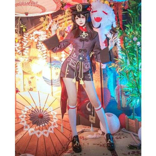 Anime Genshin Impact HuTao Cosplay Costume Game Suit Uniform Hu Tao Halloween Party Outfit For Women Girls New 2021