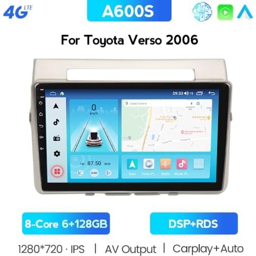 Car Multimedia Screen Android 10 Autoradio 4G Lte Gps For Toyota Corolla Verso 2006 Navigation Stereo Have BT Audio Head Unit