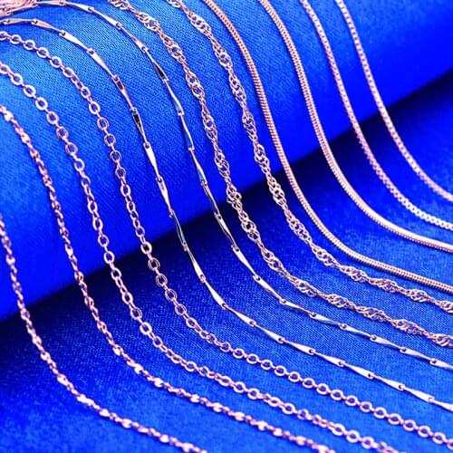 2021 Hot Sale Ladies Imitation gold Jewelry Rose Gold Necklace Water Wave Clavicle Chain And So On Without Pendant Necklace