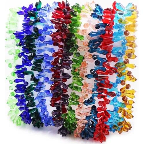 ZHUBI 95pcs/lot Faceted Tear Drop Beads DIY Making Necklace 8*20MM Glass Crystal Drop Pendant Wholesale Jewelry Accessories