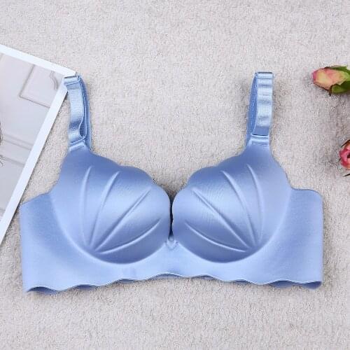 Push Up Bra Fashion Shell Bra Underwear Female Thick Adjustable 3/4 Wire Free Bralette Comfort Shell Women Lingerie Thick