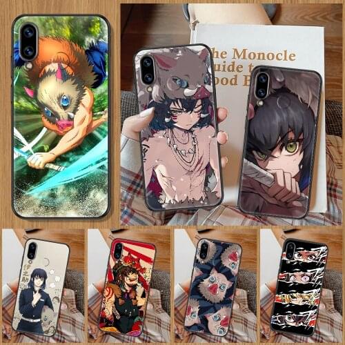 Demon Slayer Hashibira Inosuke Phone Case For Huawei Honor 6A 7A 7C 8A 8X 8 9 9X 10 10i 20 Lite Pro black fashion Etui luxury