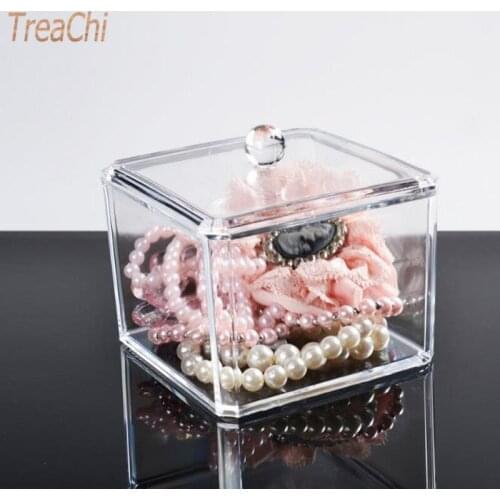 Household Desktop Acrylic Cosmetics Receiving Box Transparent Cotton Swab Jewelry Lipstick Box Finishing Box Storage Container