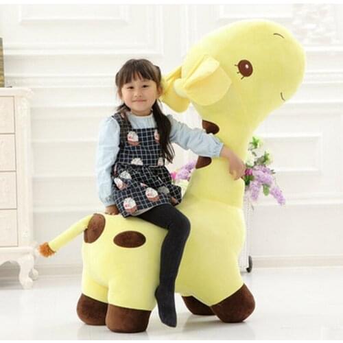 Fancytrader Big Plush Giraffe Chair 125cm Stuffed Animals Giraffe Sofa Toy Could Load 80kg on the Back