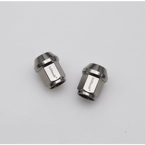 Silver M12*1.25*27mm lightweight Gr5 titanium lug nut with open end